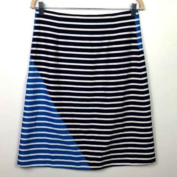 J. Crew Diagonal Striped Color Block A Line Skirt - Picture 2 of 6